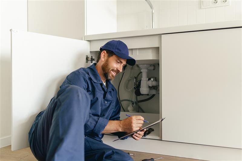 Residential plumber providing service in a Los Gatos home
